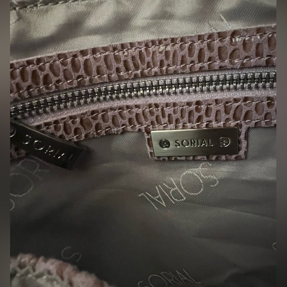 Sorail New York Dusty Rose Pink Leather Snakeskin Shoulder/Crossbody Bag - Picture 10 of 14